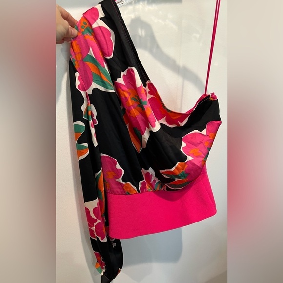 Anthropologie Floral Dolan One Shoulder Size Large - Picture 1 of 14
